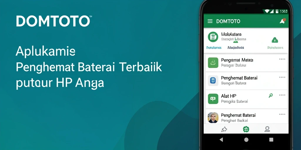 Antarmuka aplikasi DOMTOTO yang menawan dan efisien untuk penghemat baterai.