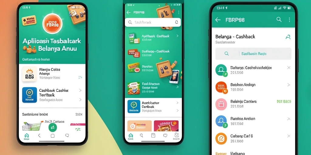Tampilan antarmuka aplikasi FBRP88 dengan fitur Cashback yang menarik.