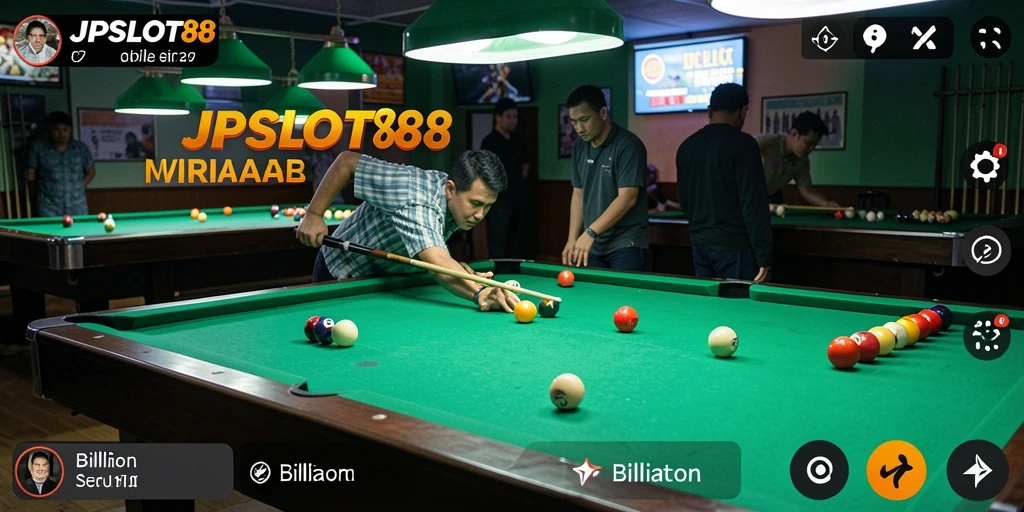 Antarmuka permainan billiard yang menarik dan interaktif.