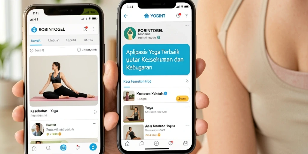 Tampilan antarmuka aplikasi ROBINTOGEL dengan fitur Yoga yang lengkap.
