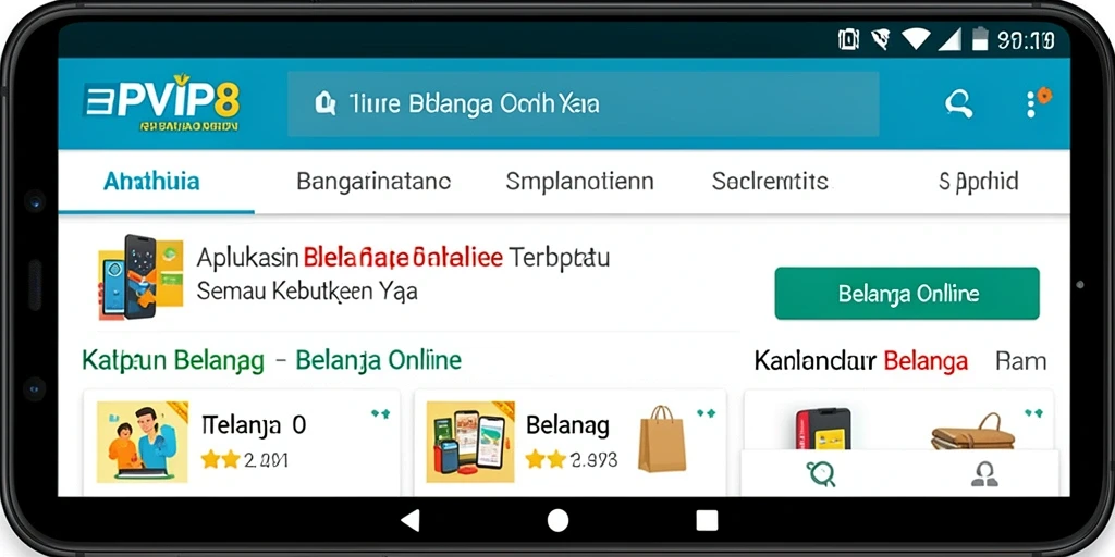 Antarmuka RPVIP8 yang sederhana dan menarik untuk belanja online.