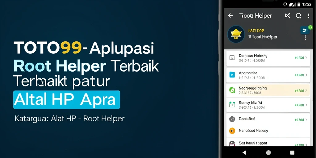 Antarmuka intuitif aplikasi Root Helper TOTO99 yang memudahkan pengguna.