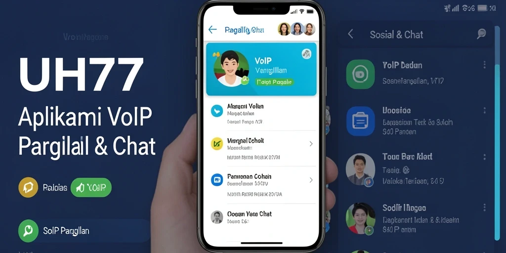 Tampilan antarmuka UH77 dengan fitur VoIP Panggilan yang menarik.